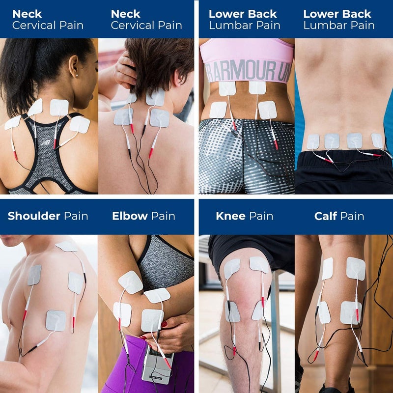 A collage of electrodes on various body parts