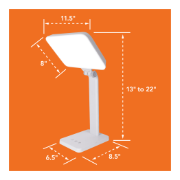 TheraLite Aura Light Therapy Lamp Dimensions