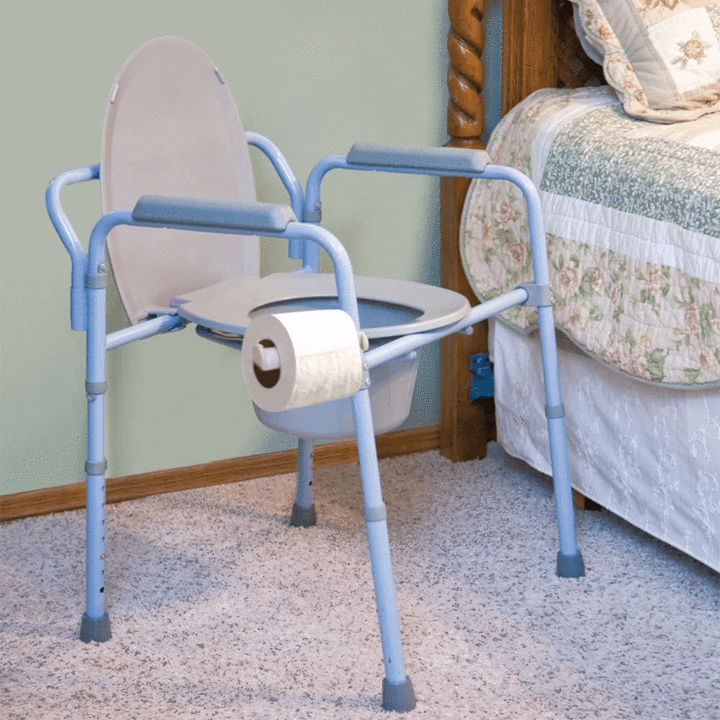 Folding commode chair
