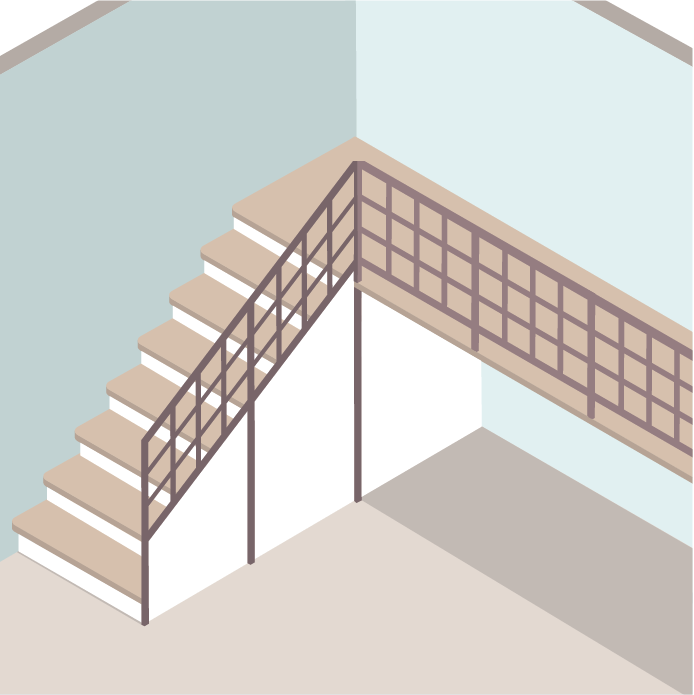 A graphic of stairs