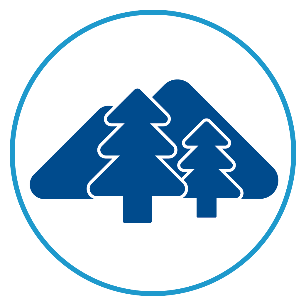 A mountain and trees icon