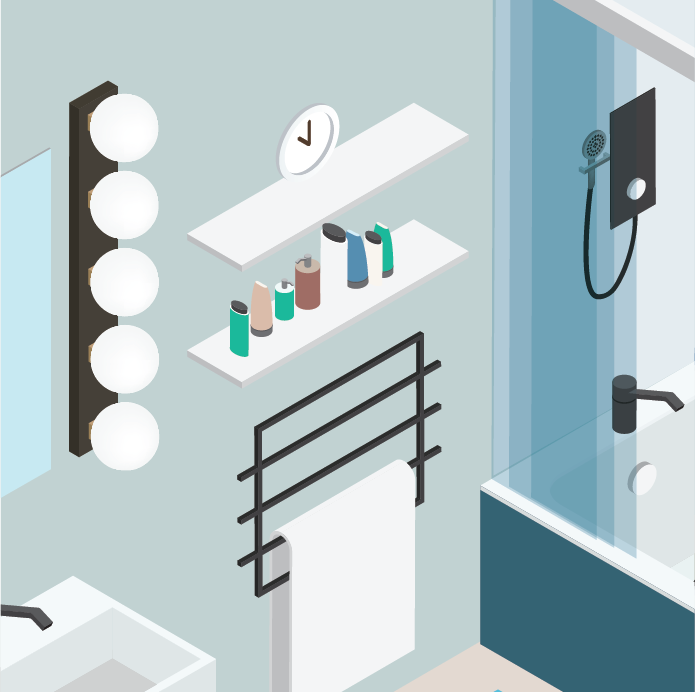 Keep toiletries in one place to prevent having to rummage which can lead to falls in the bathroom.