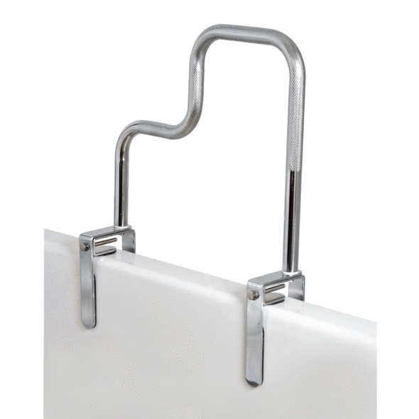 Carex Tri-Grip Bathtub Safety Rail Grab Bar with Chrome Finish, Size: 18, Clear