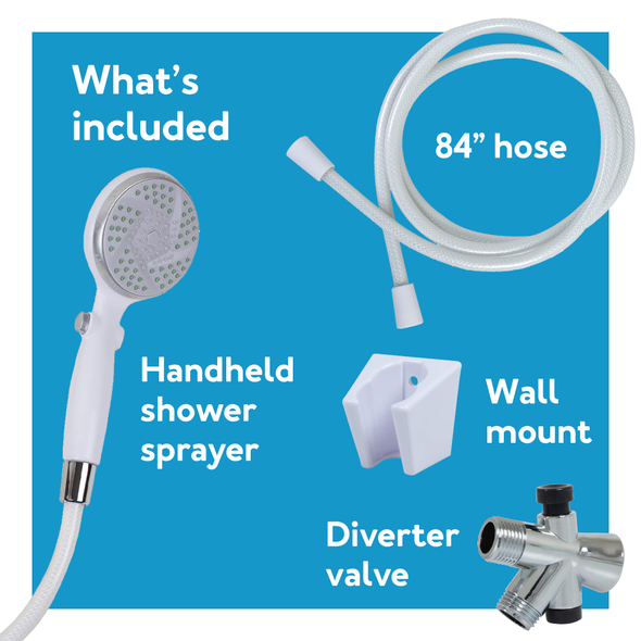 Everything included with the Carex Hand-Held Shower Spray : Further details are provided below