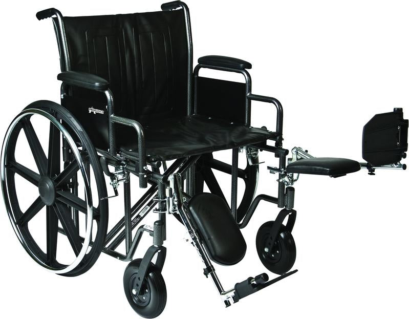 A black bariatric wheelchair