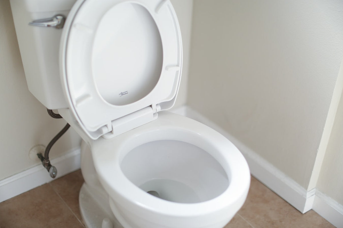 A close up of a toilet