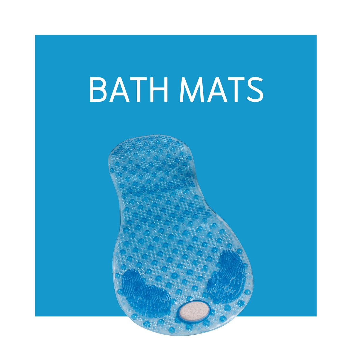A bath mat on a blue background