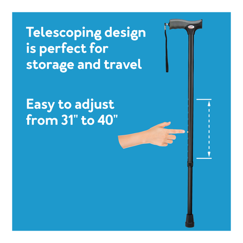 Height adjustable walking cane