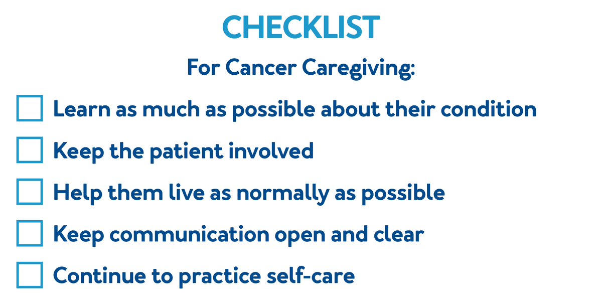 Five tips for caregivers of cancer patients, Further details are provided below.