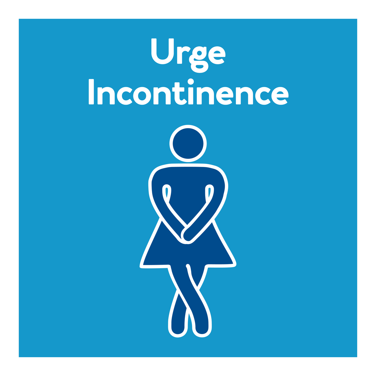 A woman holding her bladder Text, urge incontinence