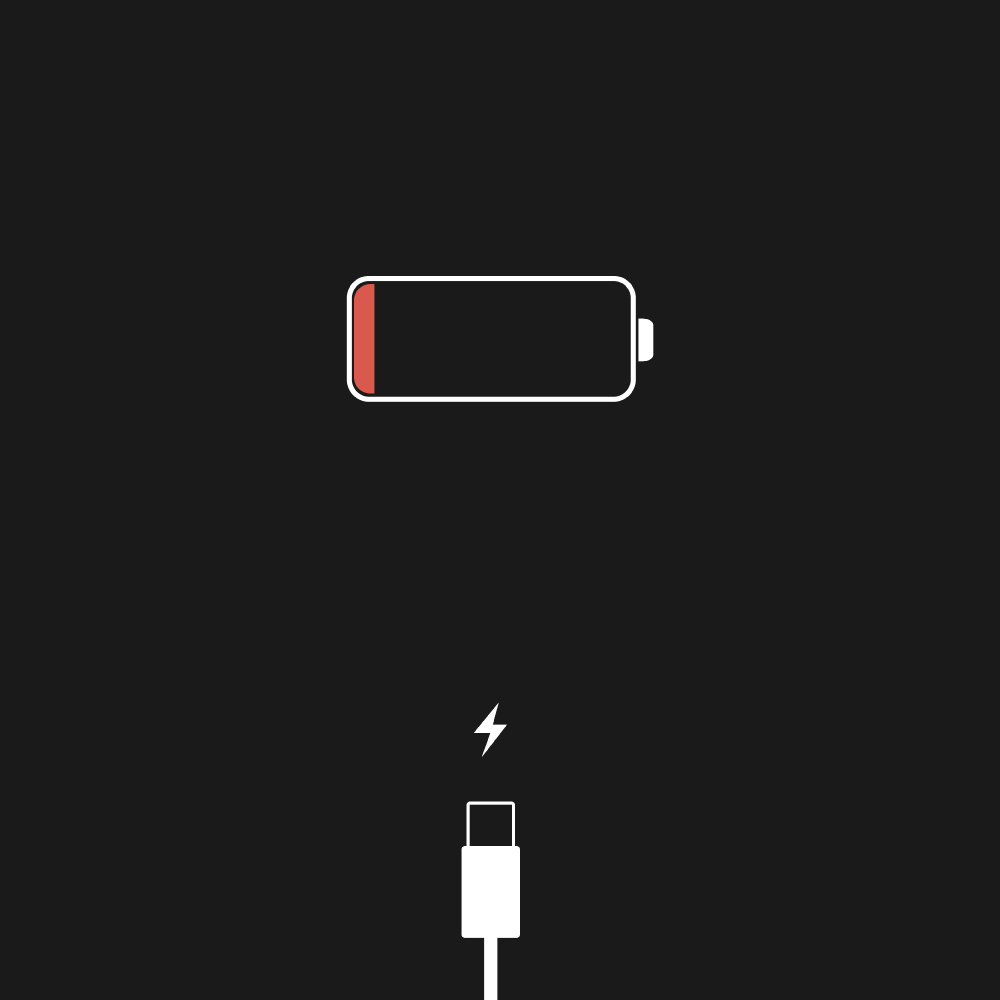 A low battery icon