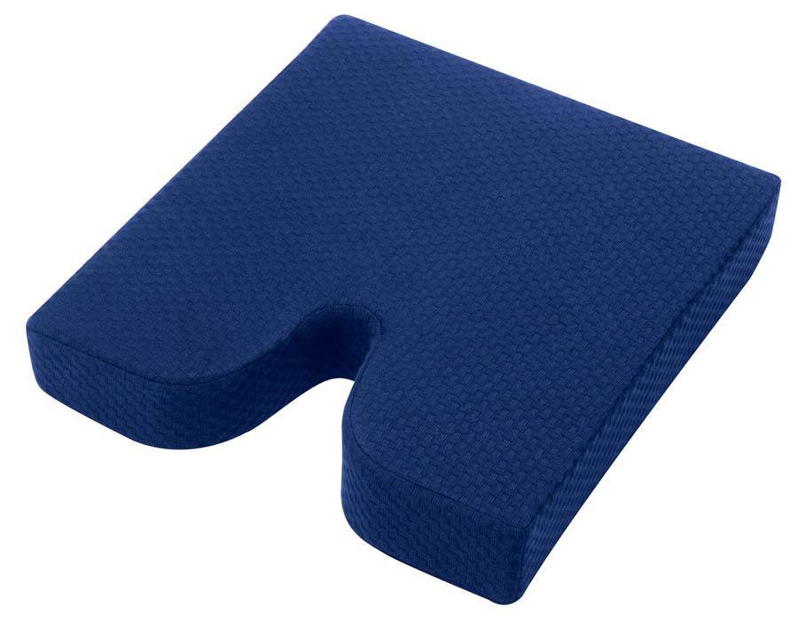 A blue seat cushion