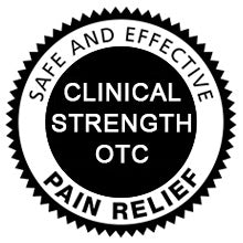 Clinical strength over-the-counter pain relief. Safe and effective.