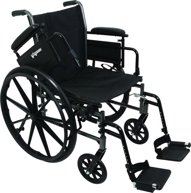 A black lightweight wheelchair