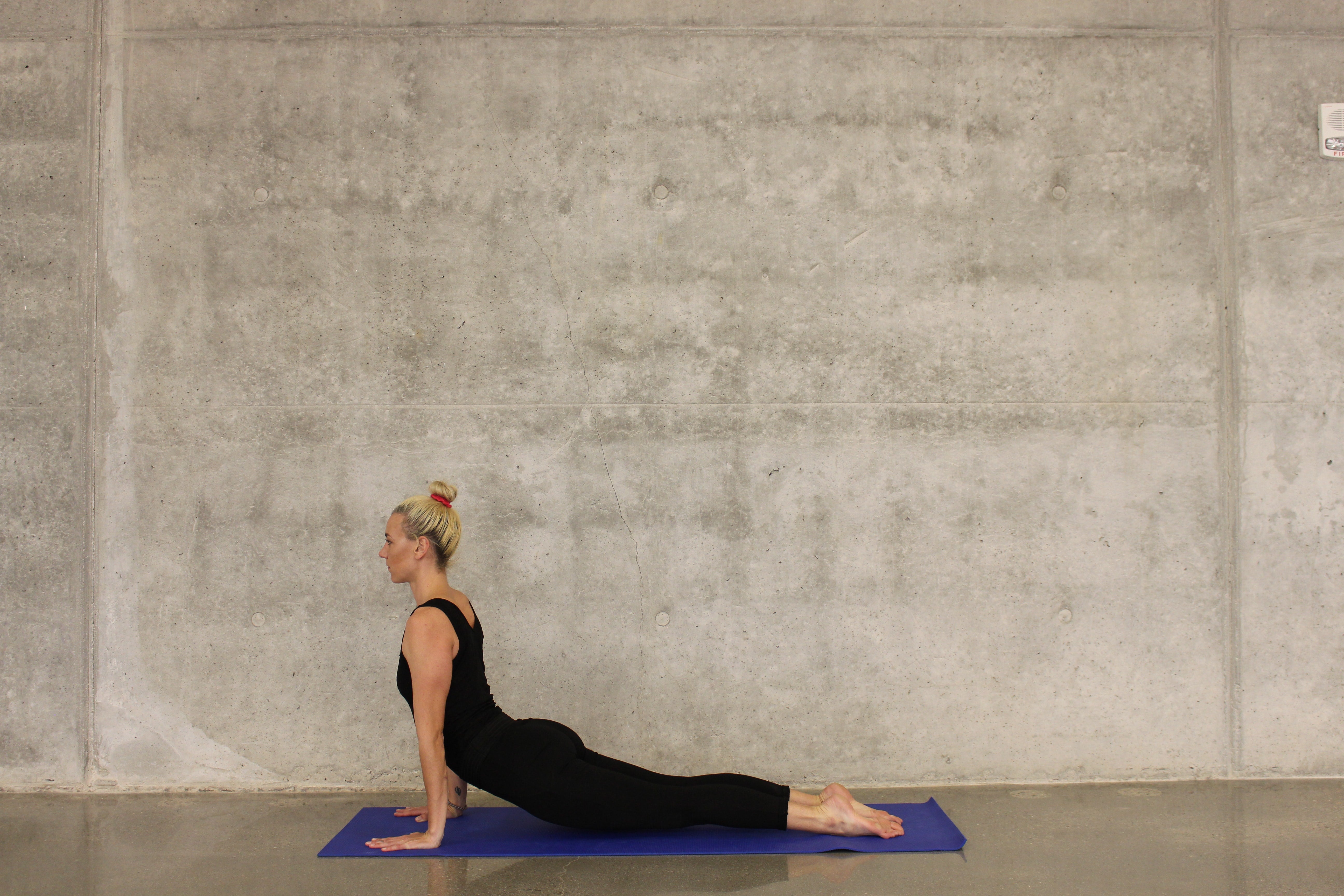 Woman stretching and doing yog