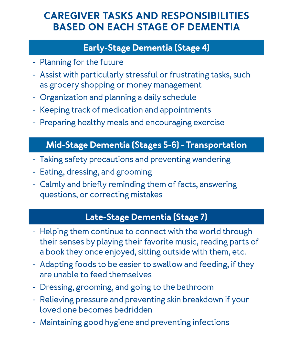 Caregiver Tasks and Responsibilities Based on Each Stage of Dementia , Further details are provided below.