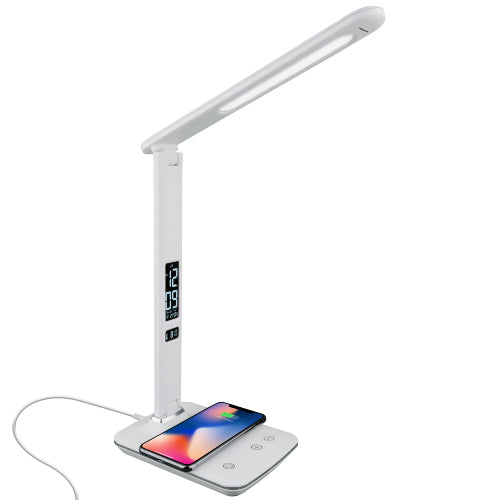 A white therapy lamp with an elongated head