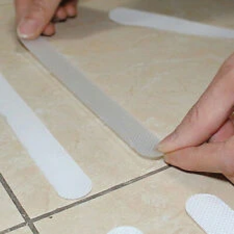 Carex textured strips being put on a floor