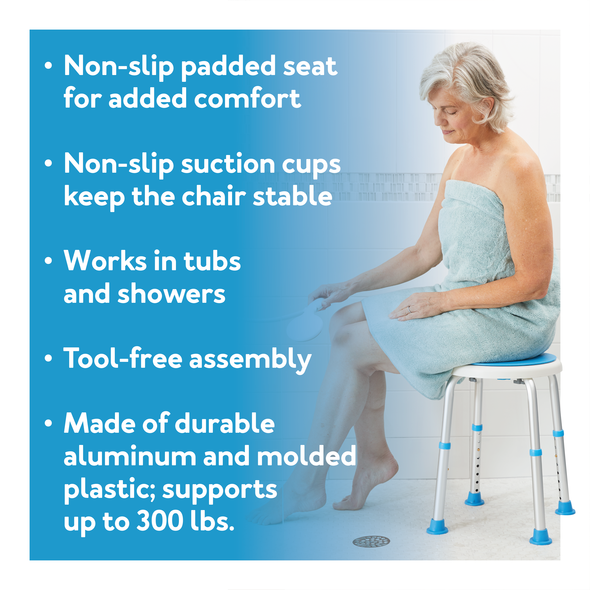 Bath safety shower stool for elderly
