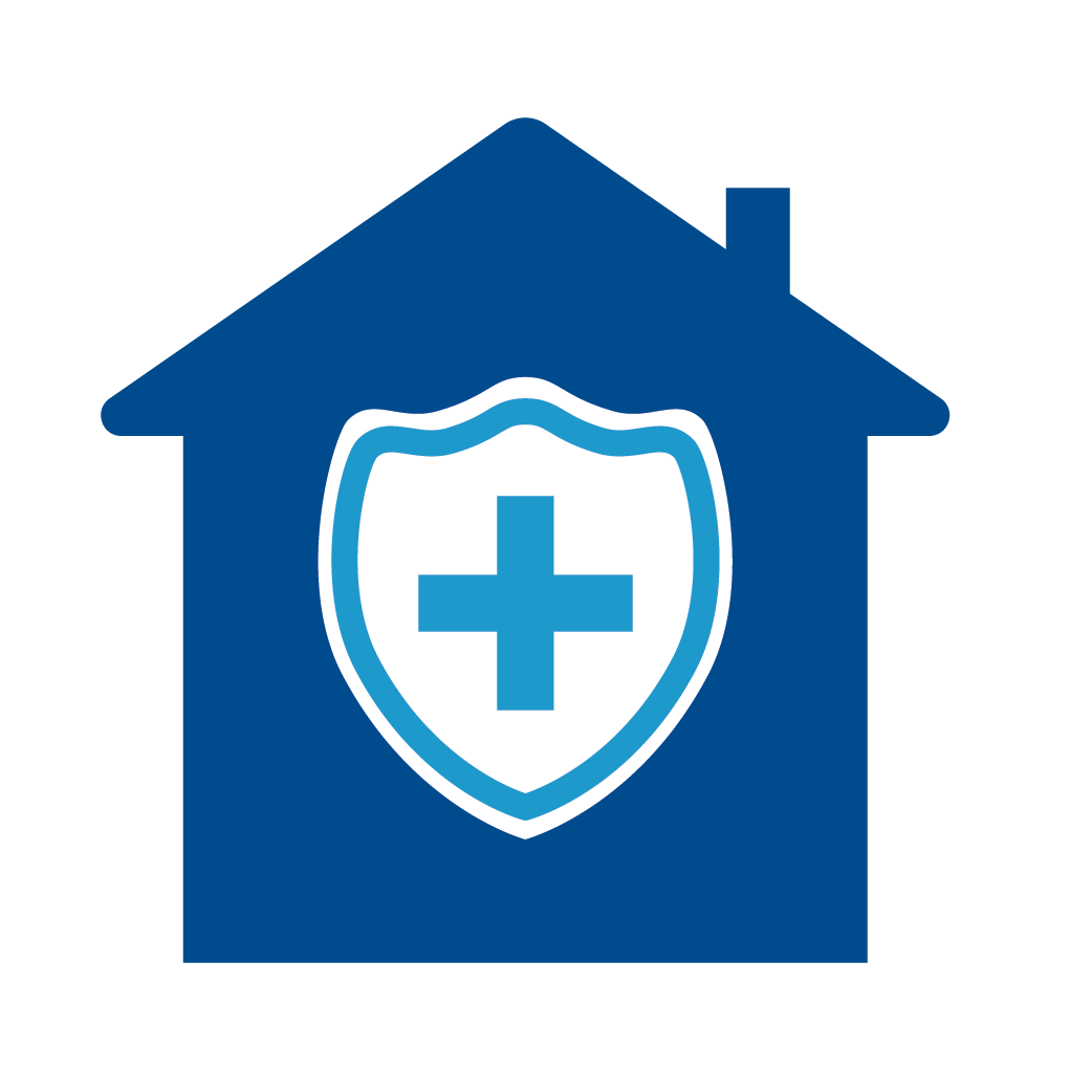 A home icon with a health icon inside it