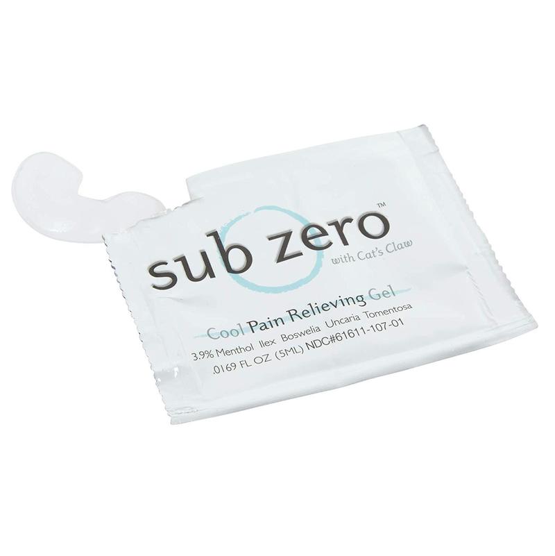 A white pack of Sub Zero pain relief gel