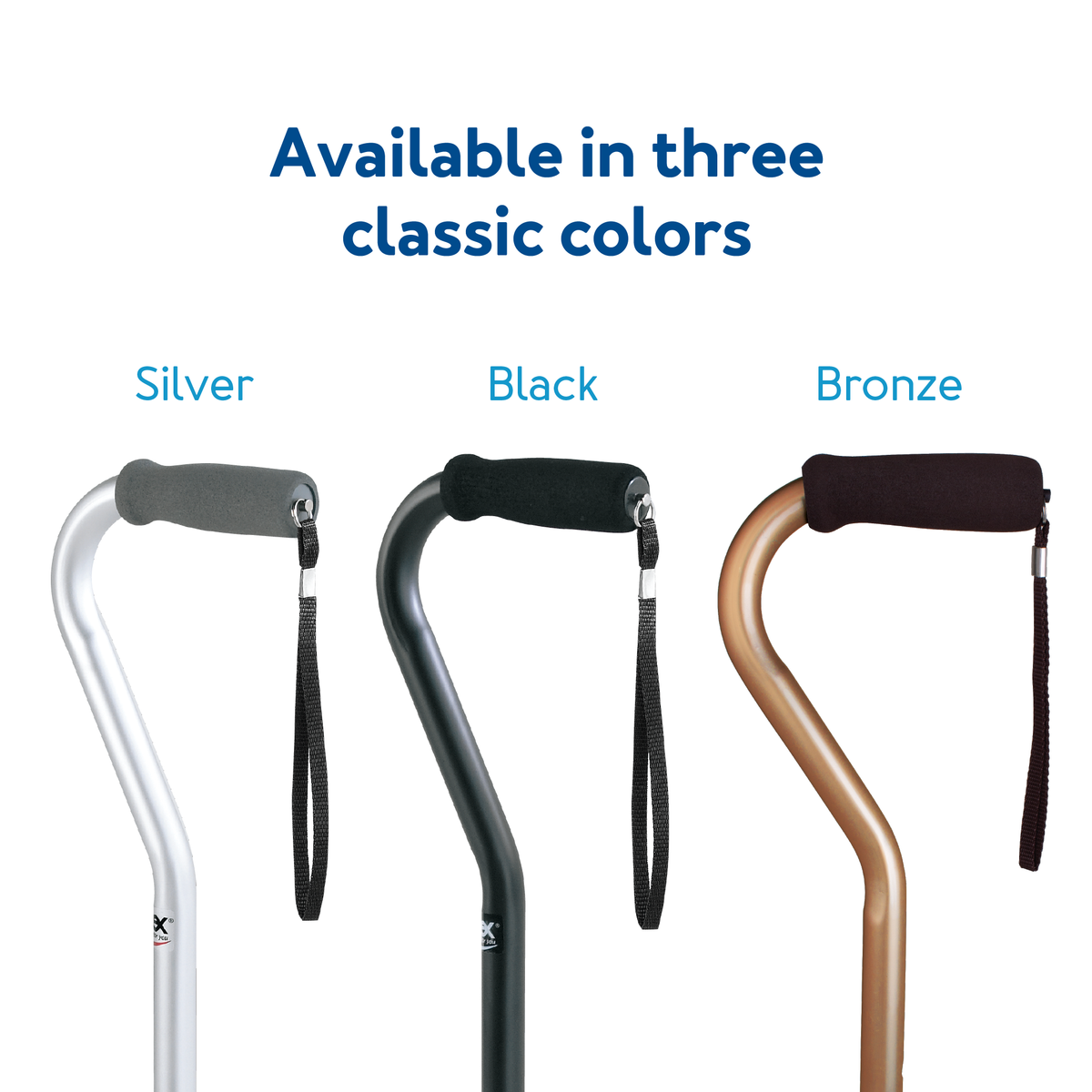 Walking cane Available in three classic colors - Silver walking cane, black walking cane, bronze walking cane