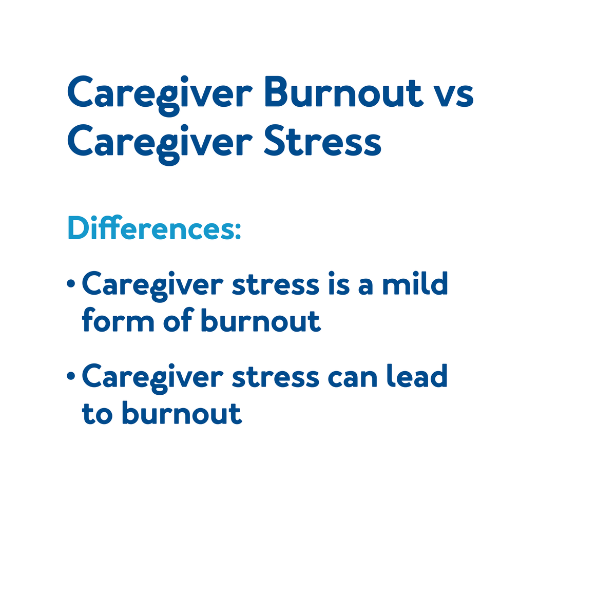 Caregiver Burnout vs Caregiver Stress Difference caregiver stress is a mild form of burnout and it can lead to burnout