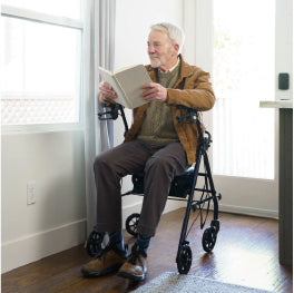 Using a rollator while sitting