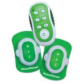 A green wireless TENS unit with pads