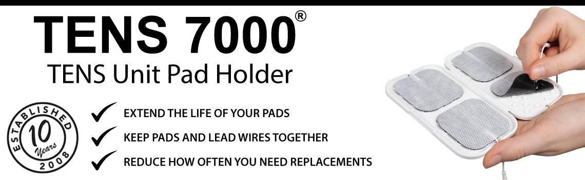 Banner for the TENS 7000 TENS Unit Pad Holder with the TENS 7000 logo : Further details are provided below