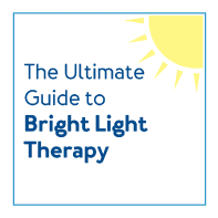 Sun graphic with text, “The Ultimate Guide to Bright Light Therapy”