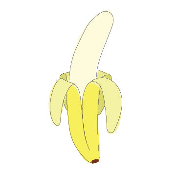 A cartoon banana