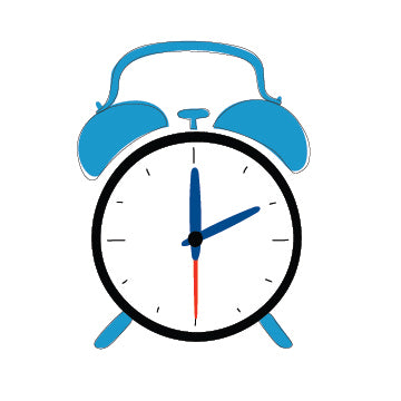 A cartoon alarm clock