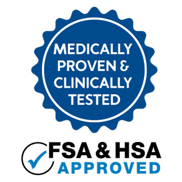 A badge with text, “Medically proven and clinically tested”