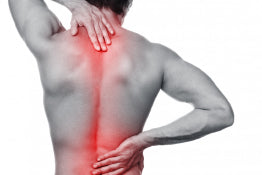 A man’s back with his spine in red