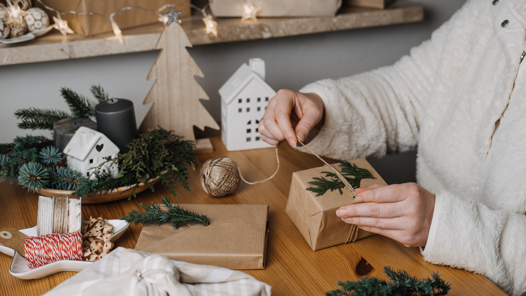 Person wraps a small present