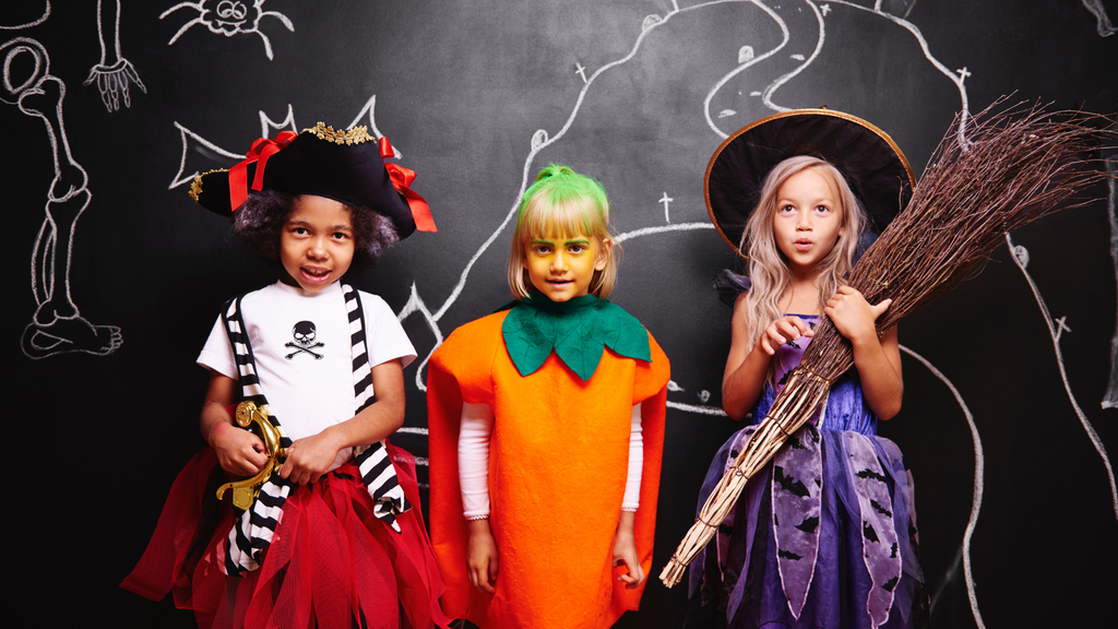 Children dressed in DIY costumes