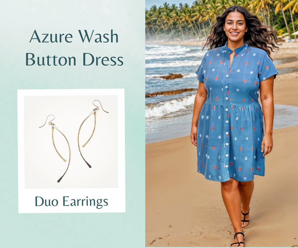 Azure Wash Button Dress