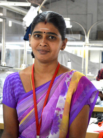 Meet Geetha, the first trainee in our new job training program, pictured here.