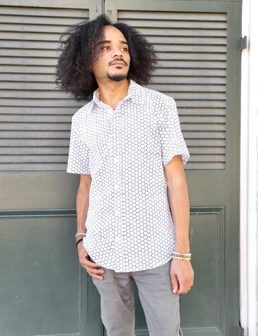 Honeycomb men's button down shirt