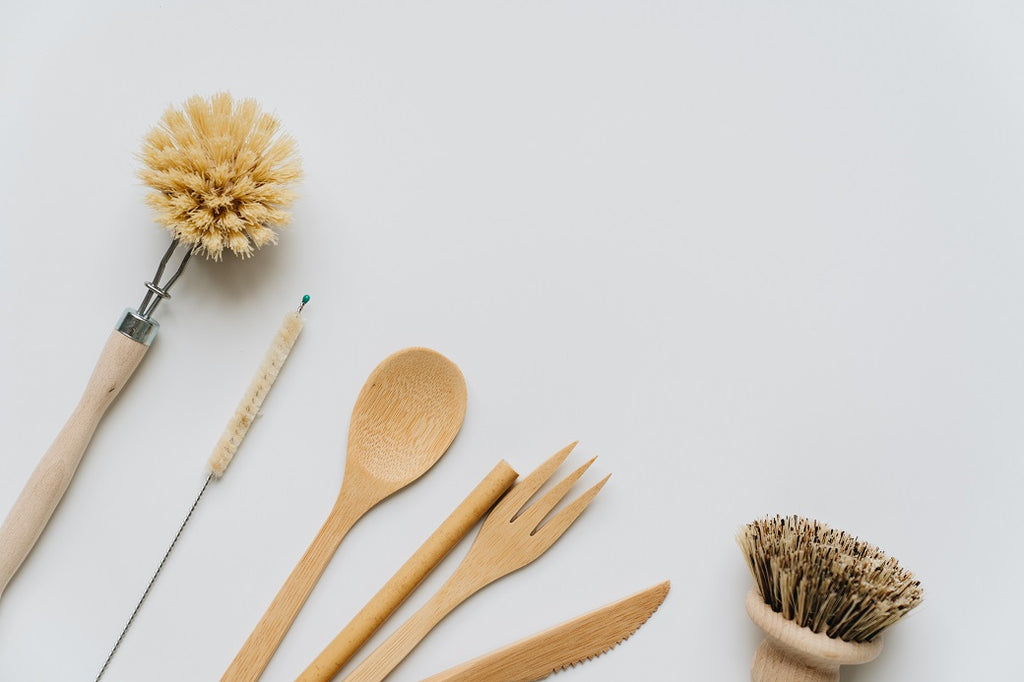 Reusable bamboo utensils and brushes