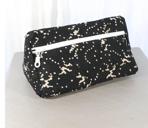 Black and white toiletry bag