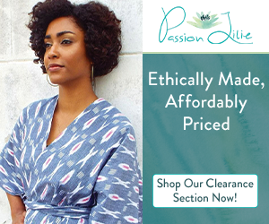 This stylish blue top from Passion Lilie is ethically made and affordably priced. Even those on a budget can make a difference by shopping ethical items on clearance.