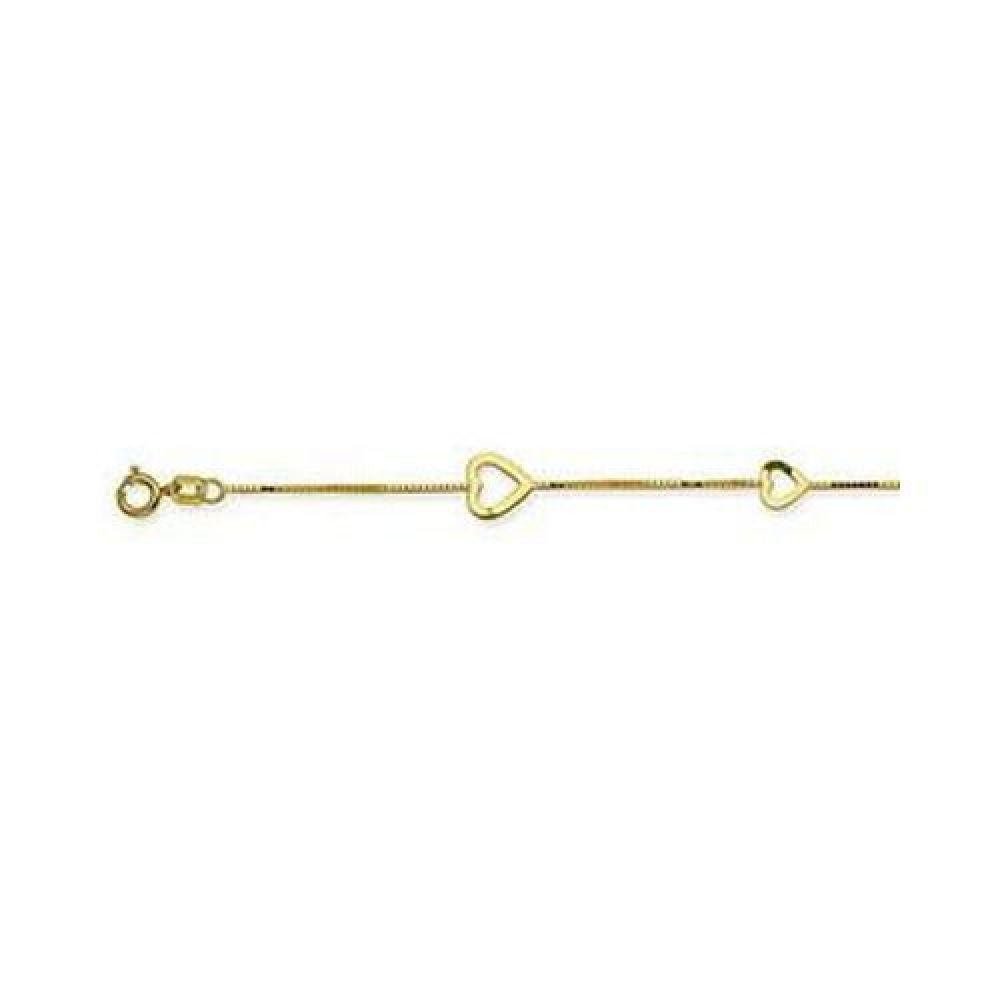 gold heart ankle bracelet