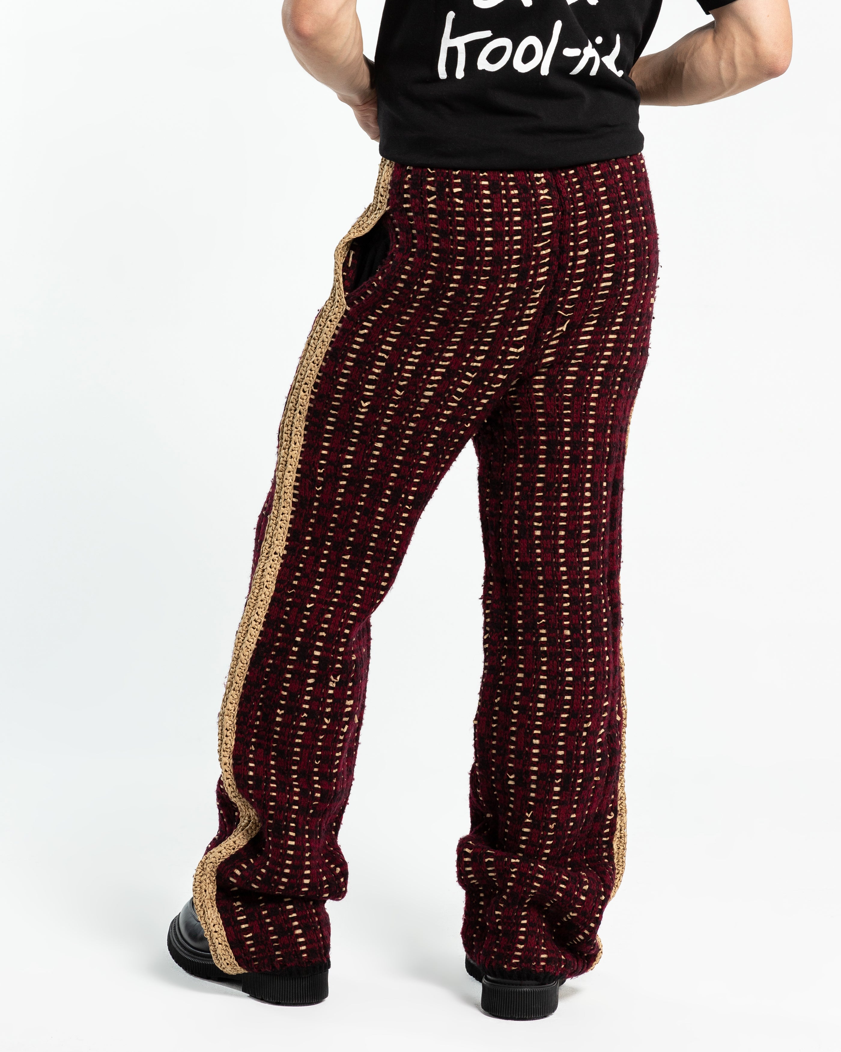 Pistol Track Pant in Maroon Grain