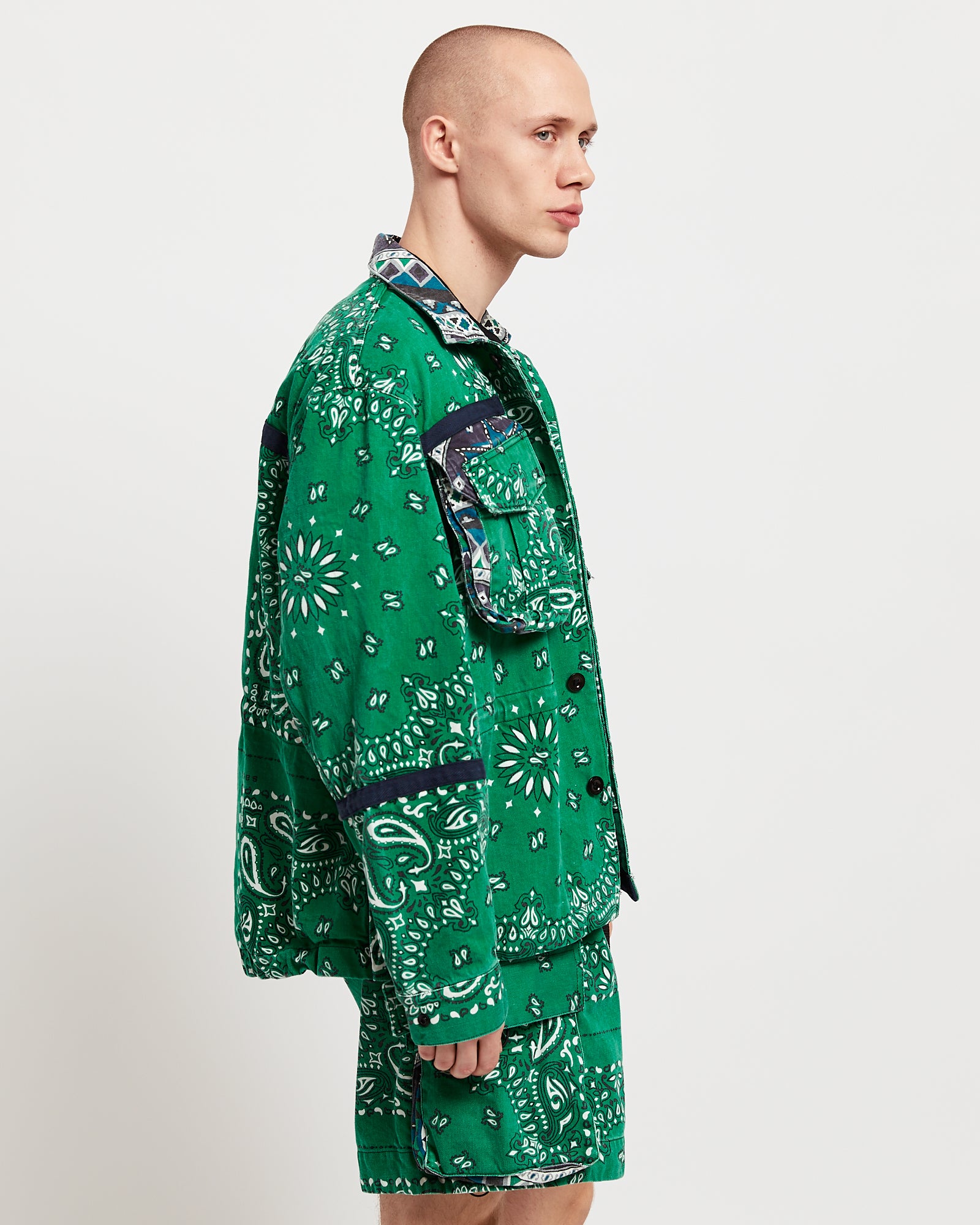 Sacai Bandana Print Blouson in Green