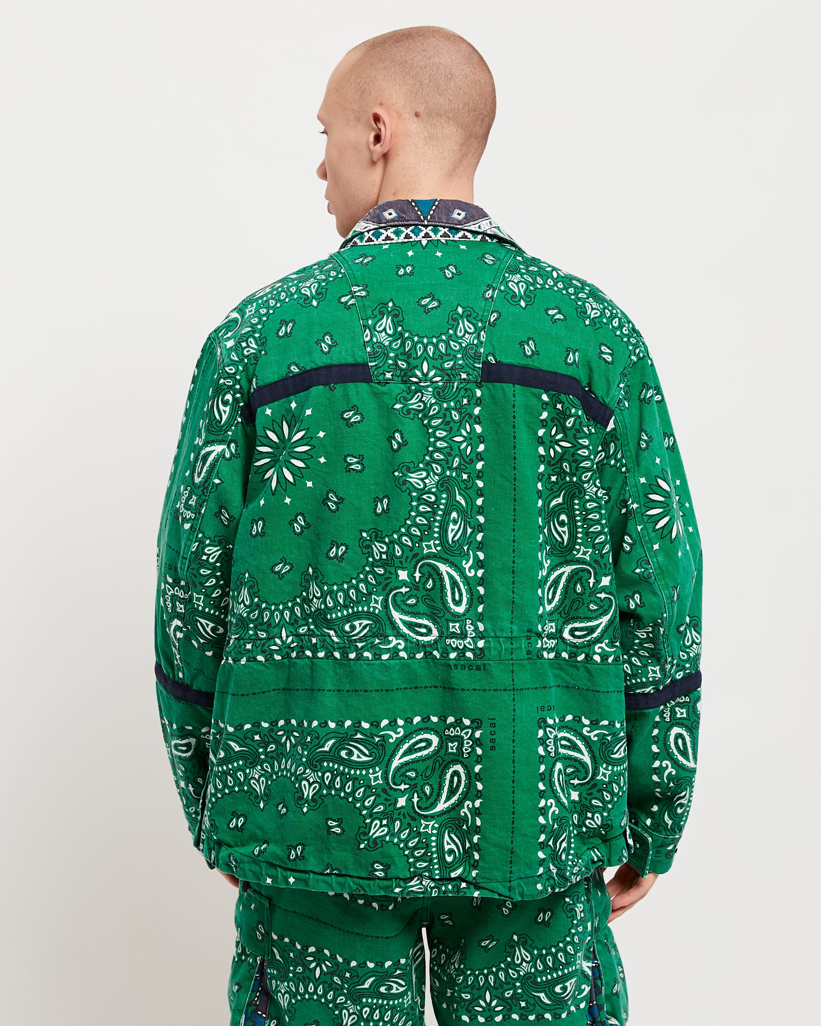 Sacai Bandana Print Blouson in Green