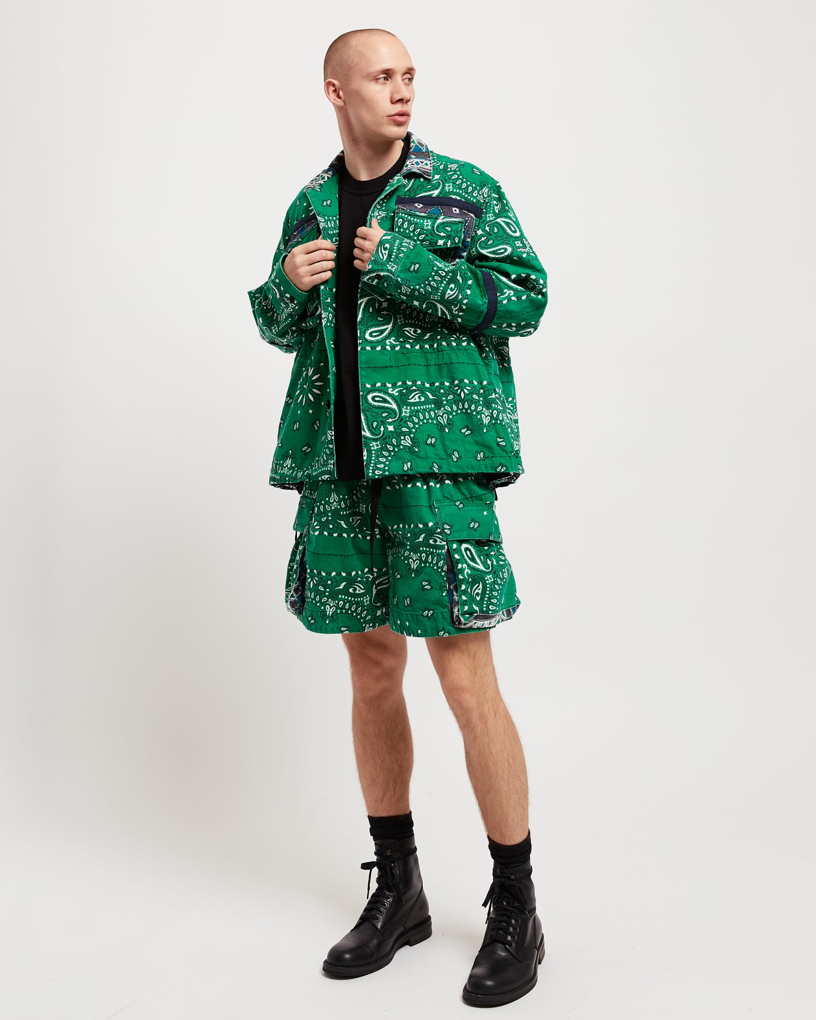 Sacai Bandana Print Blouson in Green