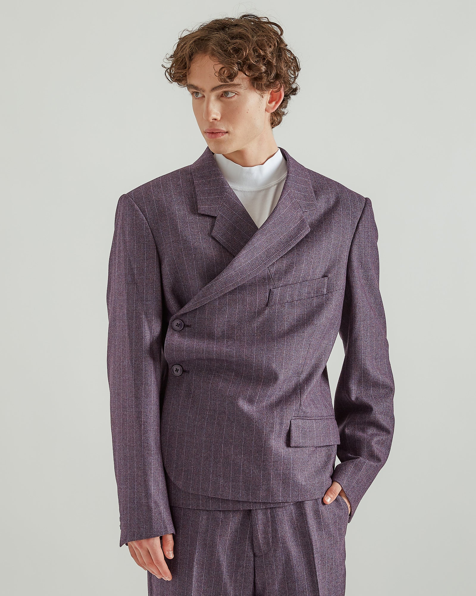 Martine Rose Tailored Wrap Jacket in Purple