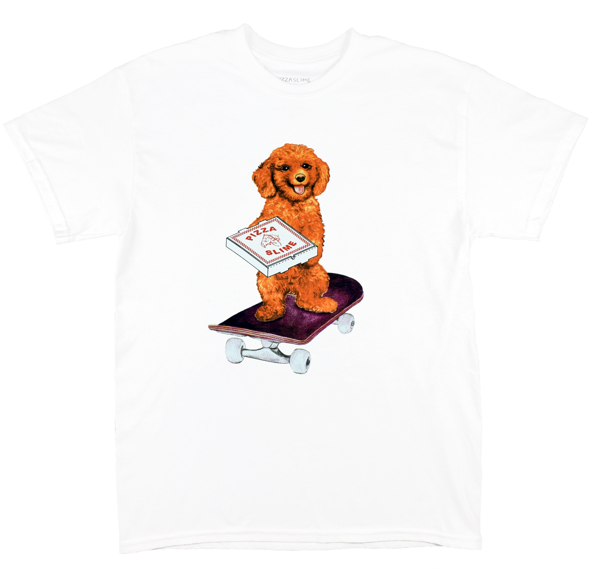 Dog Skate T-Shirt (WHITE) – PIZZASLIME